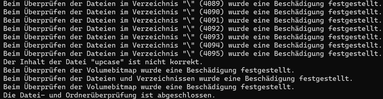 Wildkamera chkdsk